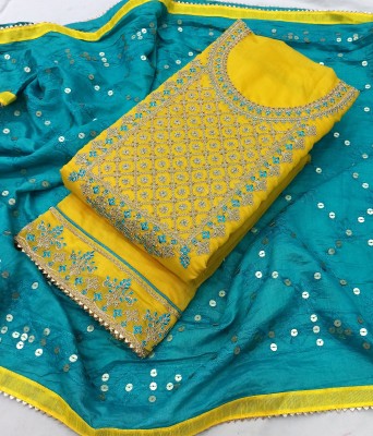 Sa nd Chi Chanderi Embellished Salwar Suit Material