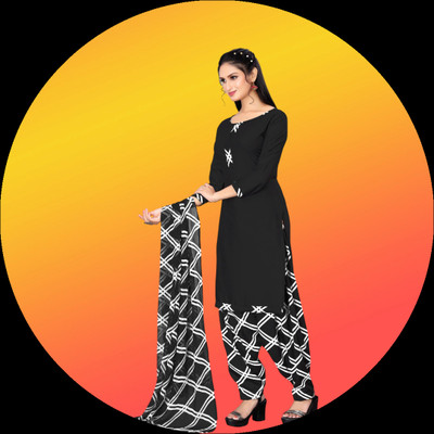 STYLEVEDA Cotton Blend Printed Salwar Suit Material