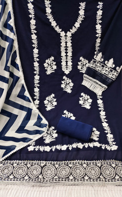SAPTAPADI DESIGNER Georgette Embroidered Salwar Suit Material