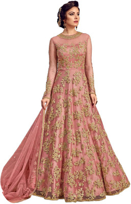 DHRISHUTEXTILE Net/Lace Embroidered Gown/Anarkali Kurta & Bottom Material