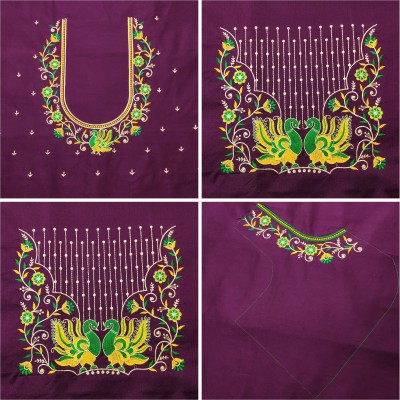 RAJVILASH Pure Silk Embroidered Blouse Material