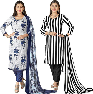 ANAND Crepe Floral Print Salwar Suit Material