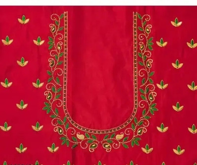 Zenomics Cotton Silk Embroidered Blouse Material
