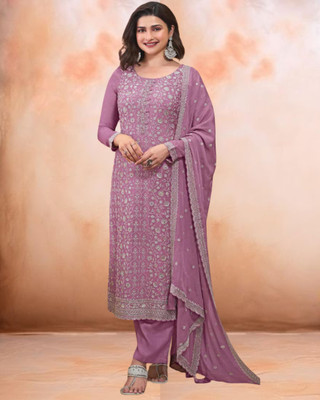 Dealbazaars Corporation Silk Blend Embroidered, Embellished, Self Design Salwar Suit Material