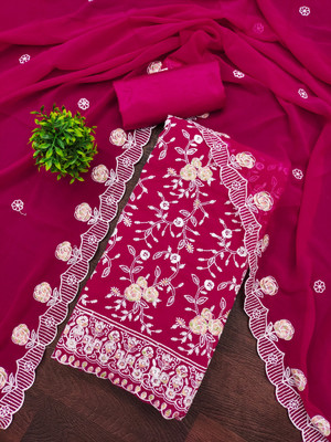 Divastri Georgette Embroidered Salwar Suit Material