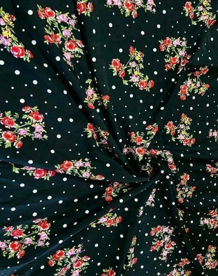 JESVI Crepe Floral Print Kurta Fabric