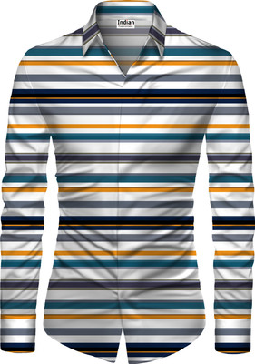 JS Clothing Mart Viscose Rayon Striped Shirt Fabric