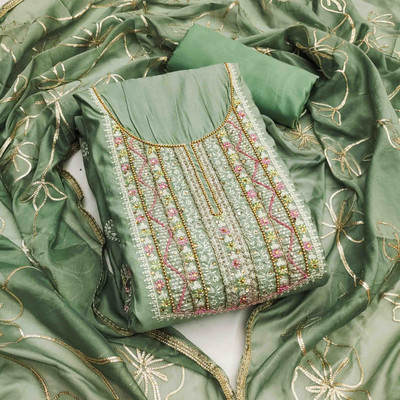 Blissta Jacquard Embellished Salwar Suit Material