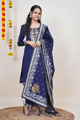 Fabcartz Jacquard Self Design Salwar Suit Material
