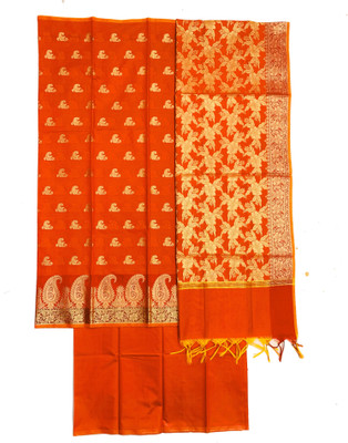 SHREEMAA CREATIONS Cotton Silk Self Design Salwar Suit Material