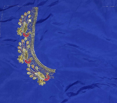 aai k Silk Blend Embroidered Blouse Material