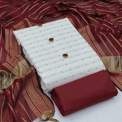 KRUTAGNA CREATION Cotton Blend Self Design Kurta & Churidar Material