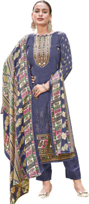 ShEmpire Wool Printed Salwar Suit Material
