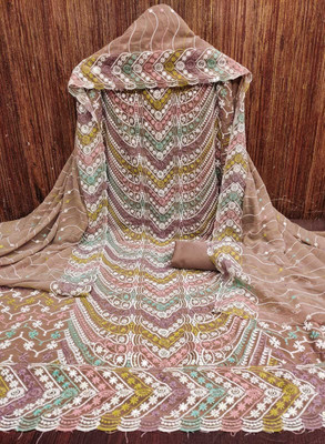 NIDHI'S FASHION Chanderi Embroidered Salwar Suit Material
