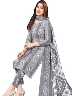 RAJGLOBAL Cotton Blend Printed Salwar Suit Material