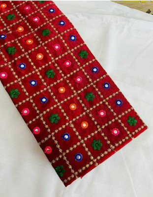 Elvora International Art Silk Embroidered Blouse Material