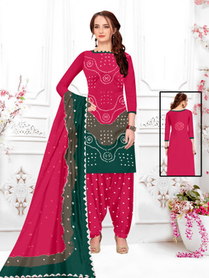 MADHURI CREATION Cotton Blend Embellished Salwar Suit Material
