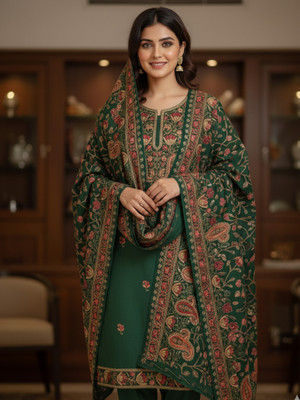REET MAHAL Wool Embroidered Salwar Suit Material