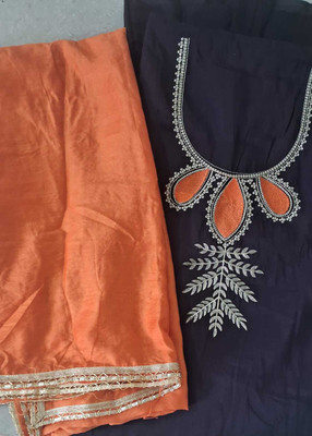 NooVee Designs Cotton Silk Embroidered Salwar Suit Material