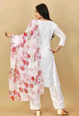 CLOTHLEMON Georgette Embroidered Salwar Suit Material