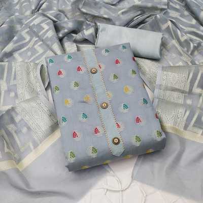 Blissta Silk Blend Polka Print Salwar Suit Material