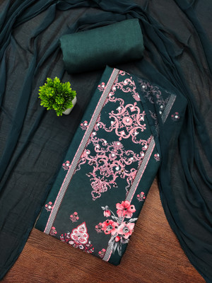 NEGRONISTAR Viscose Rayon Embroidered Salwar Suit Material
