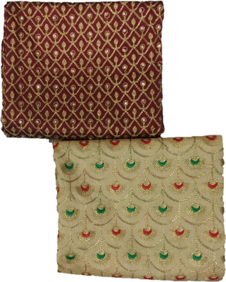 Shantuba textiles Silk Blend Embroidered Blouse Material