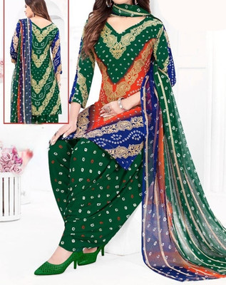 Punjdhan ethnicstore Crepe Printed Kurta & Patiyala Material