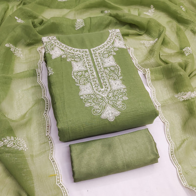 Divastri Chanderi Embroidered Salwar Suit Material