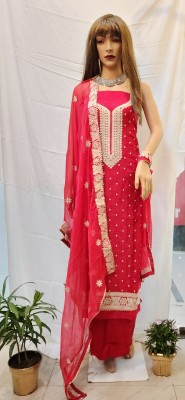 All About Choice Chiffon Embellished Kurta Fabric