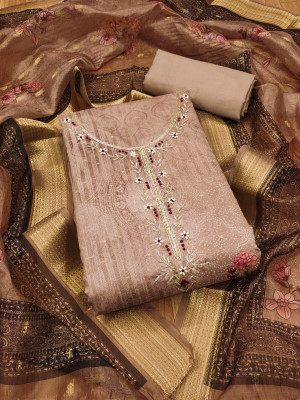 PANZORA Chanderi Self Design Salwar Suit Material