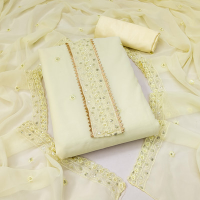 manvaa Georgette Embroidered Salwar Suit Material