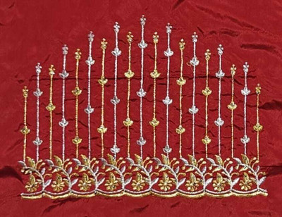 The White Rabbit Art Silk Embroidered Blouse Material