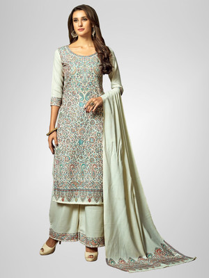 Safaa Acrylic Blend Printed Kurta & Palazzo Material