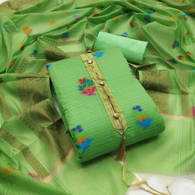 Wonaya Fab Cotton Linen Self Design Salwar Suit Material