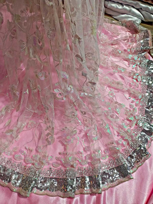 The Famous Unique Choice Net/Lace Embroidered Multipurpose Running Fabric