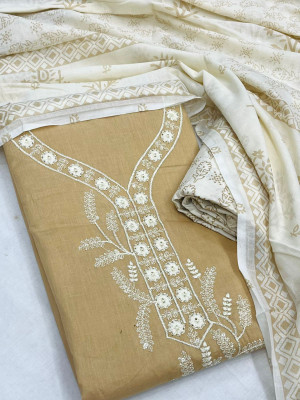 Vijaycreation Pure Cotton Embroidered Kurta & Palazzo Material