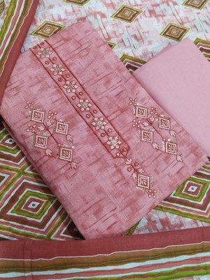 Sublime W Pure Cotton Embroidered, Printed Salwar Suit Material