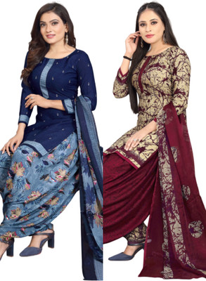 Threads Cotton Blend Printed Salwar Suit Material