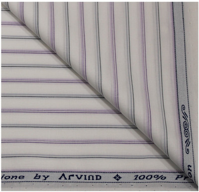 Arvind Pure Cotton Striped Shirt Fabric