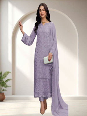 Dealbazaars Corporation Georgette Embroidered Salwar Suit Material