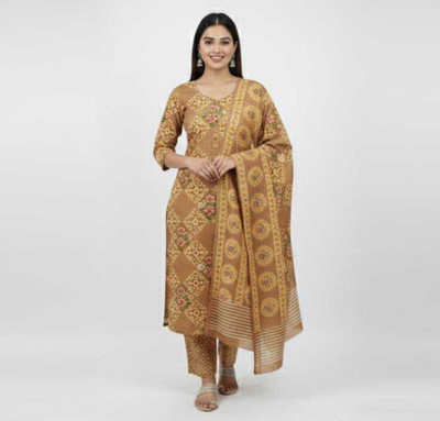 Chingaari Cotton Blend Floral Print Kurta Fabric