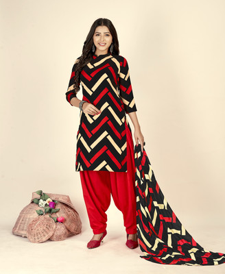 ANAND Crepe Printed Kurta & Patiyala Material