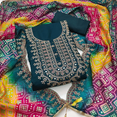 Jaipur Kurti Polyester Floral Print Salwar Suit Material