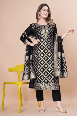 SAUMYA CREATIONS Art Silk Self Design Kurta & Churidar Material