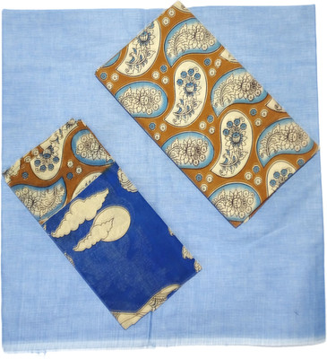 VELORA Cotton Blend Printed Kurta with Jacket & Bottom Material
