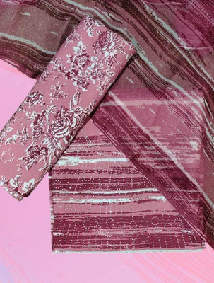 DEEPAK Chanderi Embroidered Salwar Suit Material