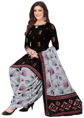 EverEthnic Cotton Blend Self Design Salwar Suit Material
