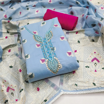 NEGRONI Cotton Silk Self Design Salwar Suit Material