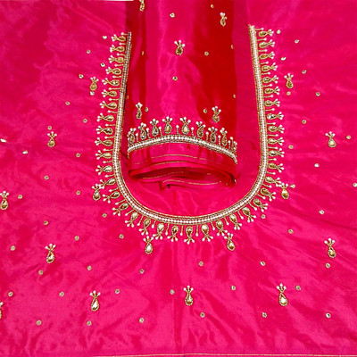 THE ZIVAA Art Silk Embroidered, Self Design Blouse Material